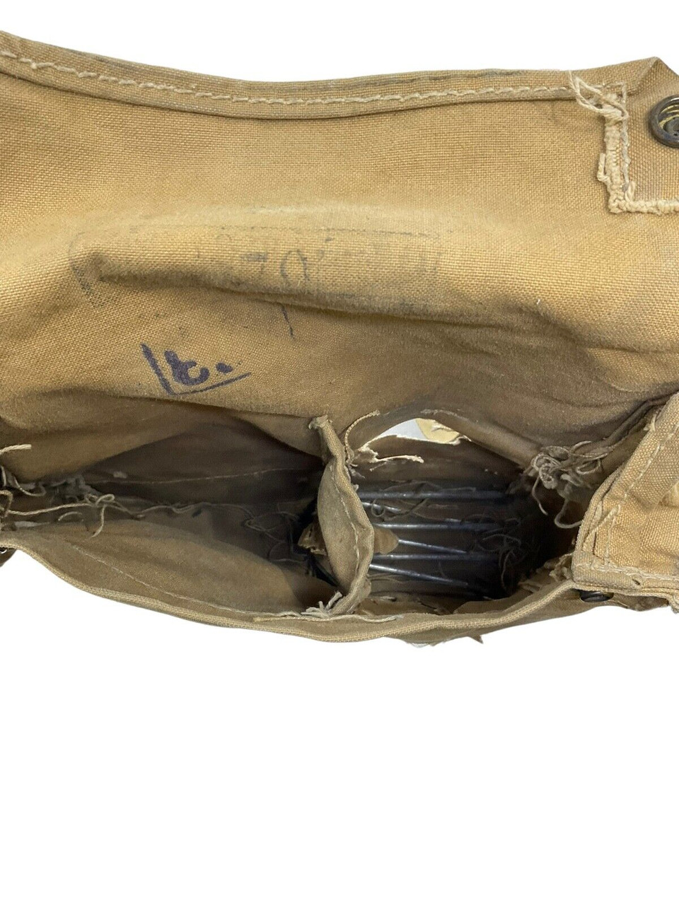 WW1 British Canadian BEF CEF SBR Respirator Carry Bag Named 1917 Dated WW1 British Canadian BEF CEF SBR Respirator Carry Bag Named 1917 Dated