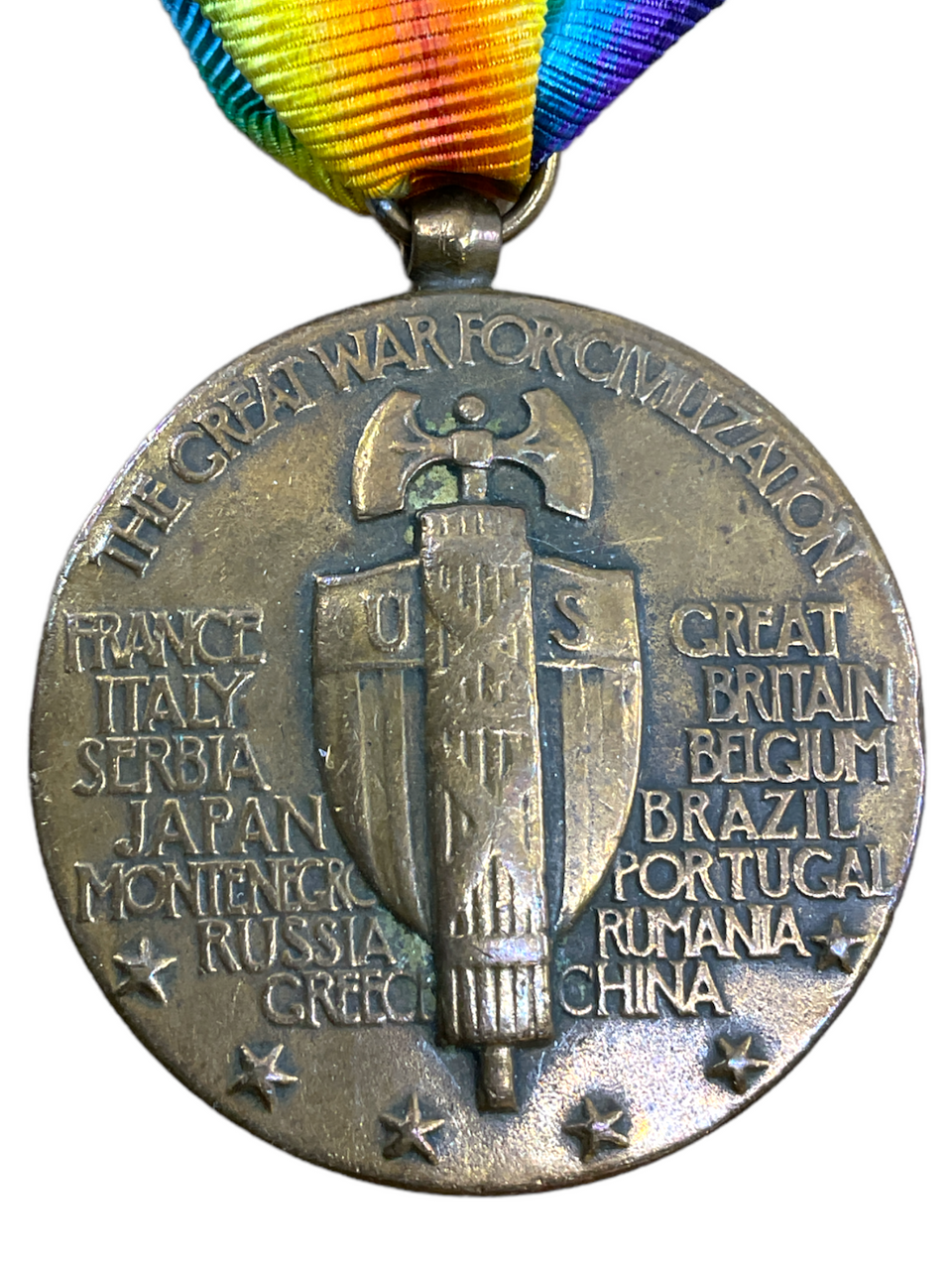 WW1 US AEF Great War Medal & Ribbon WW1 US AEF Great War Medal & Ribbon