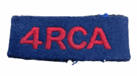WW2 Canadian 4th RCA Artillery Shoulder Title Slip On Insignia 2