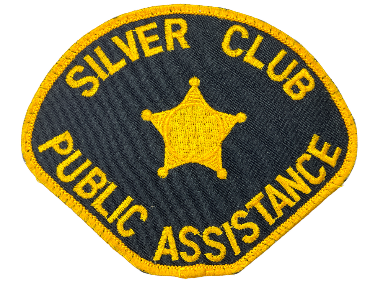 US Silver Club Public Assistance Yellow Edge Police Patch US Silver Club Public Assistance Yellow Edge Police Patch