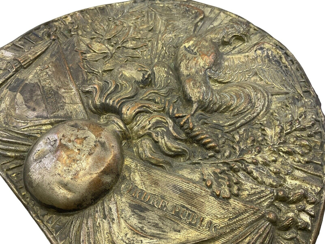 French 2nd Republic Shako Plate Insignia Badge Size 8 x 6 Inches French 2nd Republic Shako Plate Insignia Badge Size 8 x 6 Inches