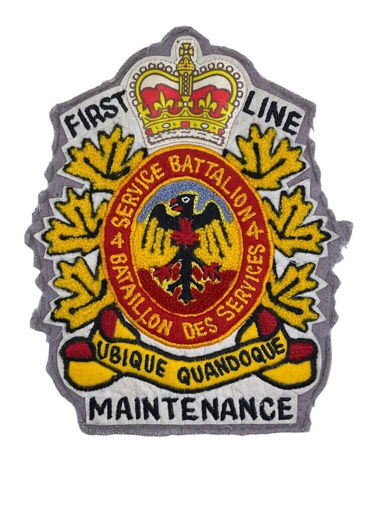 Canadian Forces 4 Service Battalion First Line Maintenance Chenille Jacket Patch Canadian Forces 4 Service Battalion First Line Maintenance Chenille Jacket Patch