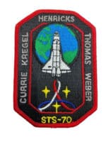 US NASA Space Shuttle Currie Kregel Henricks Thomas Weber STS70 Patch