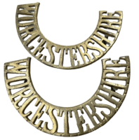 British Worcestershire Regiment Shoulder Title Pair