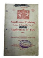 WW2 Canadian Small Arms Training Application of Fire Vol 1 P No 2 Reference Book