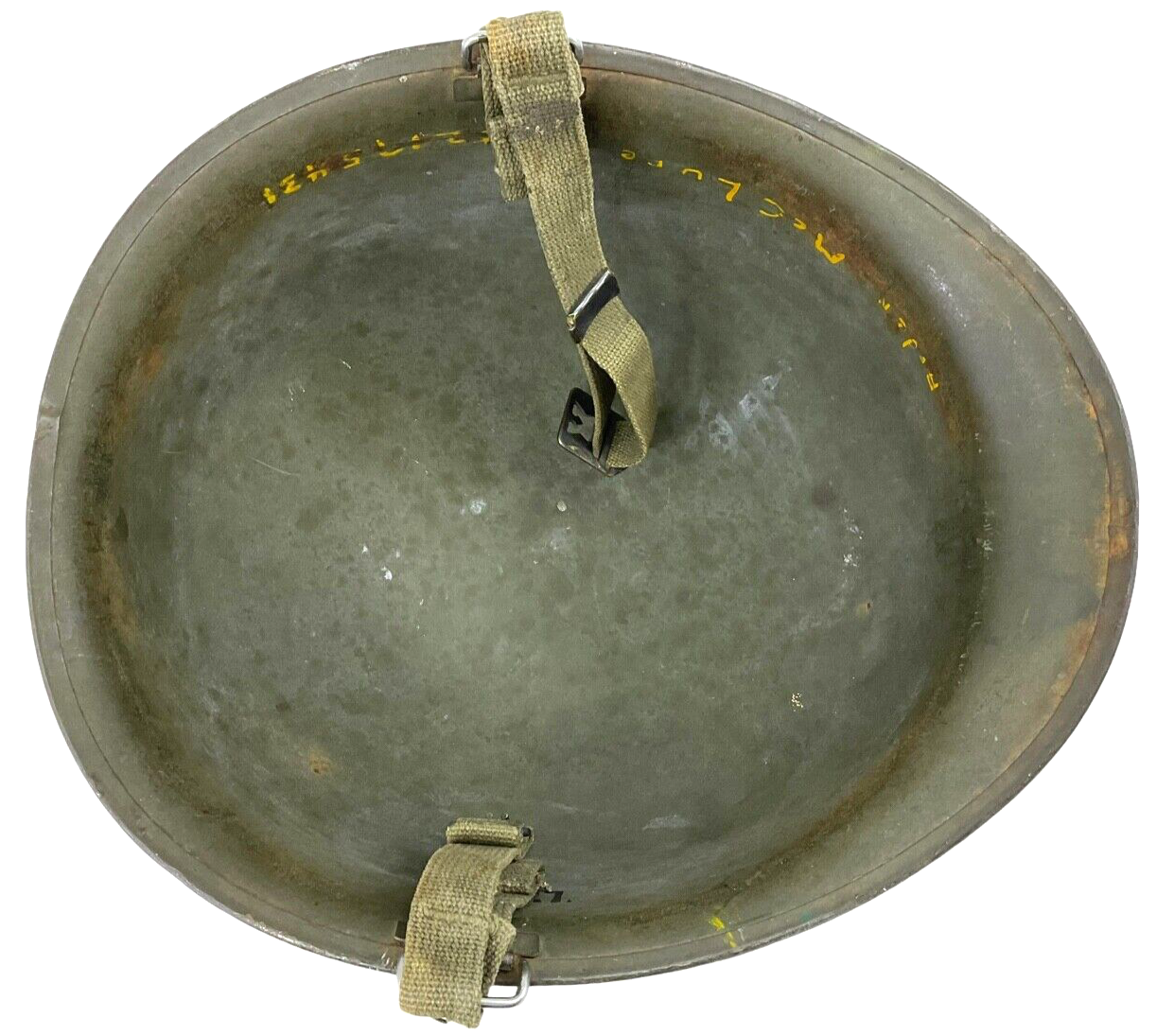 WW2 US M1C Airborne Paratroop Helmet Named With Rank Bar Follow Me & Unit Flash WW2 US M1C Airborne Paratroop Helmet Named With Rank Bar Follow Me & Unit Flash