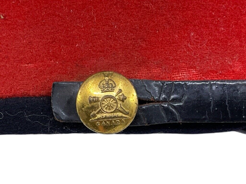 WW2 Canadian Artillery RCA Officers Doe Skin Peak Cap Hat Size 7 1/4 Named WW2 Canadian Artillery RCA Officers Doe Skin Peak Cap Hat Size 7 1/4 Named