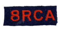 WW2 Royal Canadian Artillery 8th RCA Shoulder Title Insignia Single