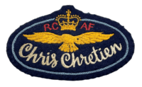 Royal Canadian Air Force RCAF Chris Chretien Name Tag Patch Vintage