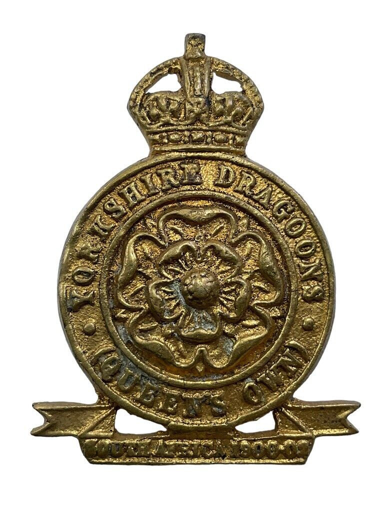 WW2 British Yorkshire Dragoons Queens Own Cap Badge WW2 British Yorkshire Dragoons Queens Own Cap Badge