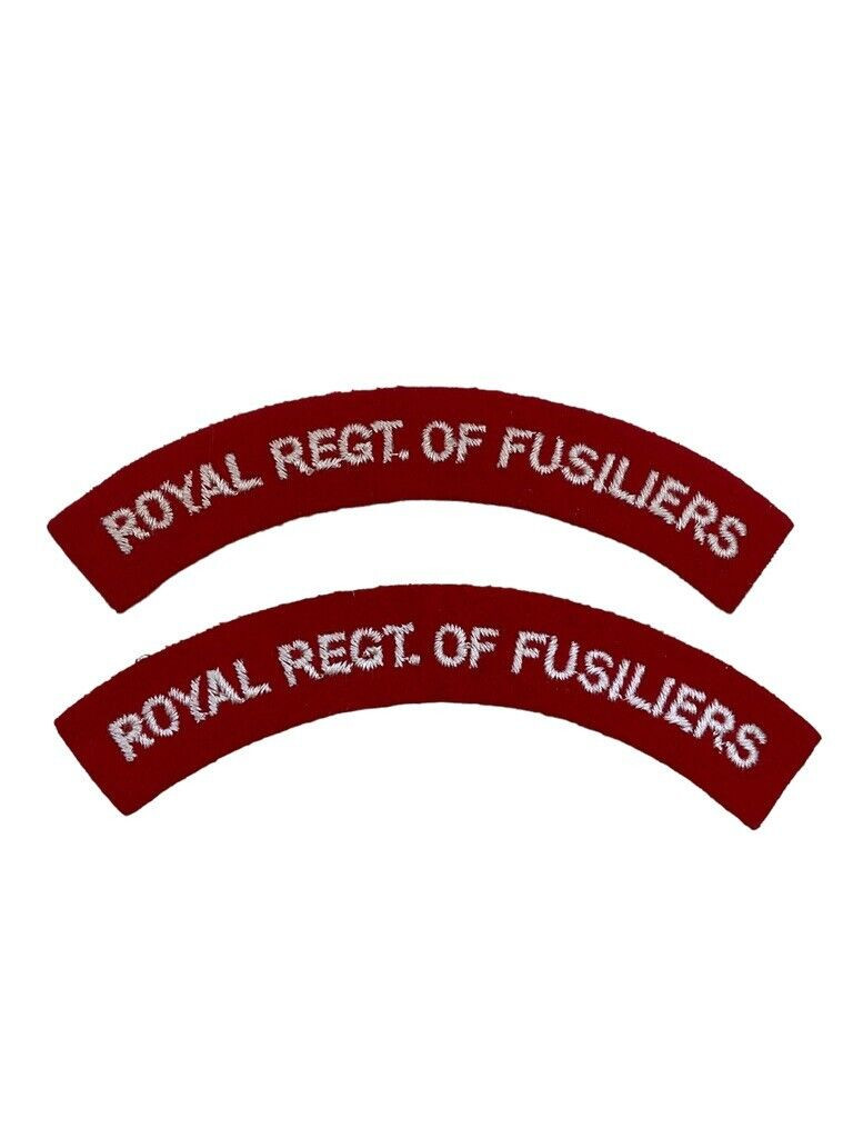 British Royal Regiment of Fusiliers Shoulder Titles Insignia Pair British Royal Regiment of Fusiliers Shoulder Titles Insignia Pair