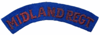 WW2 Canadian Midland Regiment Cloth Shoulder Title Insignia Single