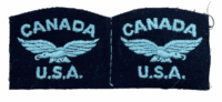 WW2 Canadian USA RAF Nationality Shoulder Title Insignia Pair