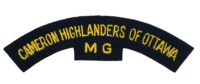 WW2 Canadian Cameron Highlanders Of Ottawa MG Shoulder Title Insignia Single