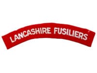 WW2 British Lancashire Fusiliers Starch Back Shoulder Title Single