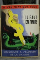 WW2 Canadian French War Bonds Poster On Card 19 x 26 Inches