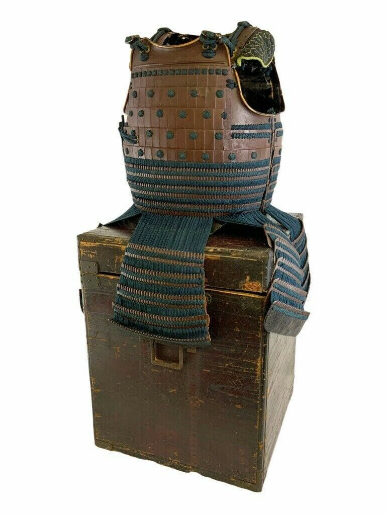 Japanese Japan Samurai Armour in Box Circa 1720's Era Vintage Japanese Japan Samurai Armour in Box Circa 1720's Era Vintage