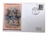 British Royal Marines Commemorative Stamp Cover Walcheren 1944 RM 15