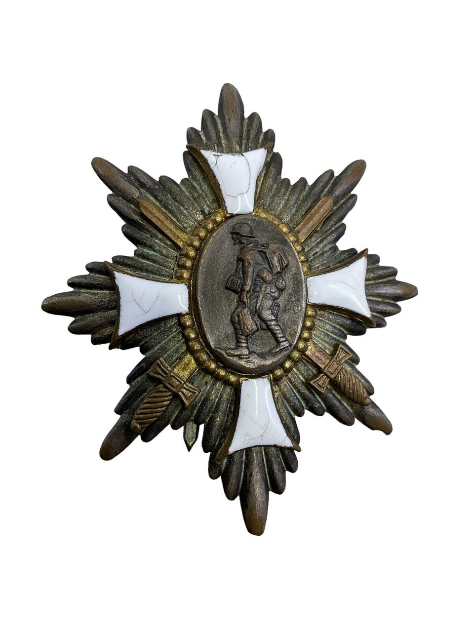 WW1 Imperial German Enameled Hamburg Cross with Miniature WW1 Imperial German Enameled Hamburg Cross with Miniature