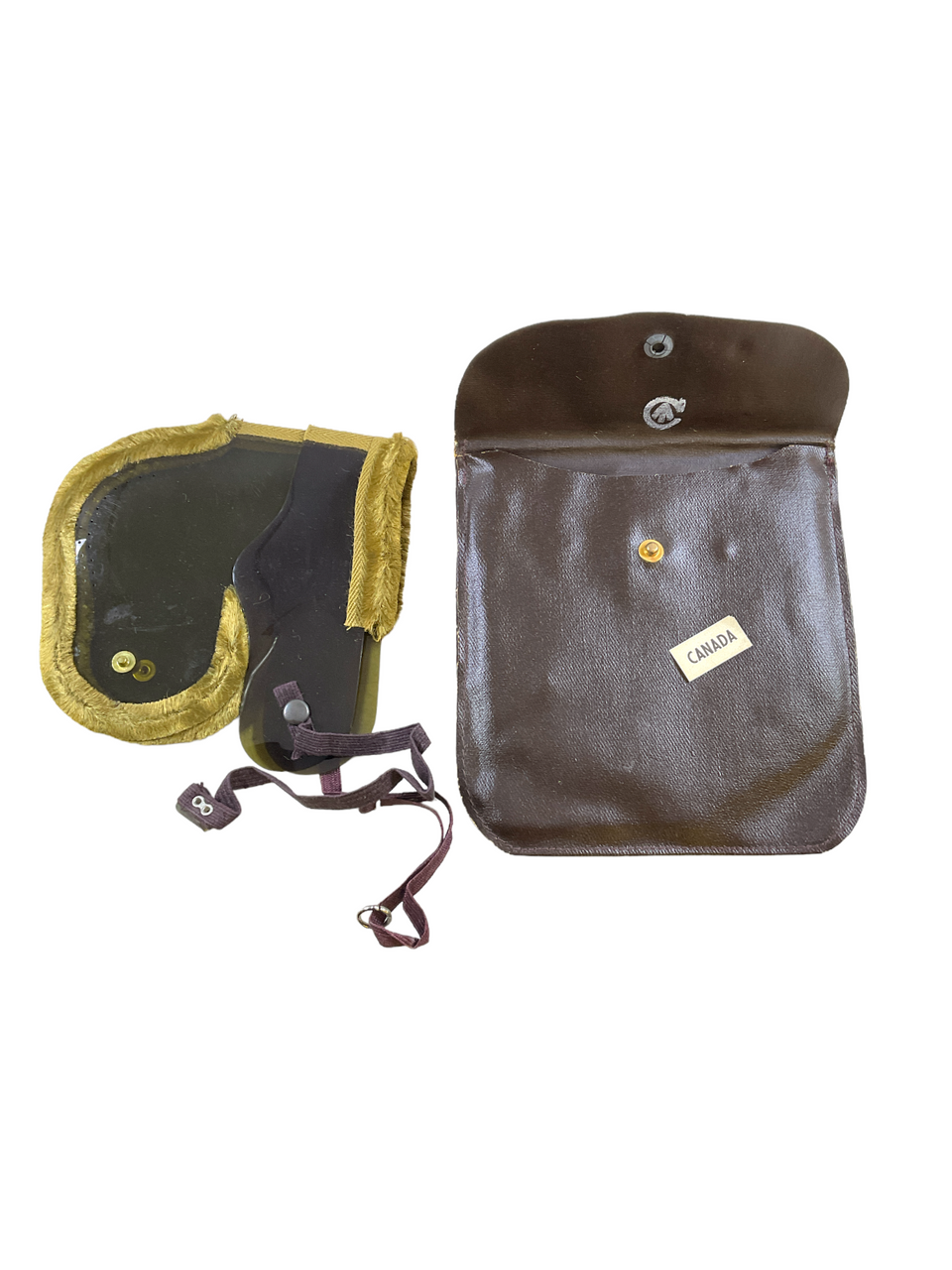 WW2 Canadian Dust Goggles In Leatherette Packet C Broad Arrow WW2 Canadian Dust Goggles In Leatherette Packet C Broad Arrow