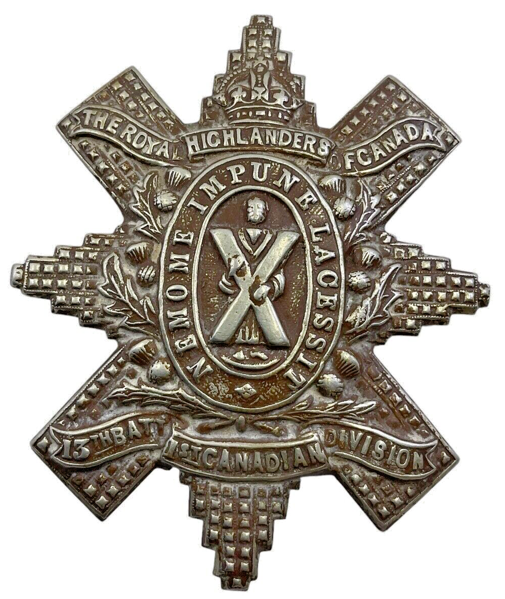 WW1 Canadian CEF 13th Battalion Black Watch Cap Badge WW1 Canadian CEF 13th Battalion Black Watch Cap Badge