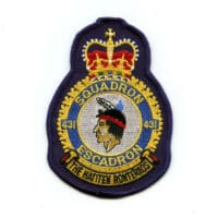 RCAF CAF Canadian 431 Squadron Heraldic Colour Crest Patch RCAF CAF Canadian 431 Squadron Heraldic Colour Crest Patch