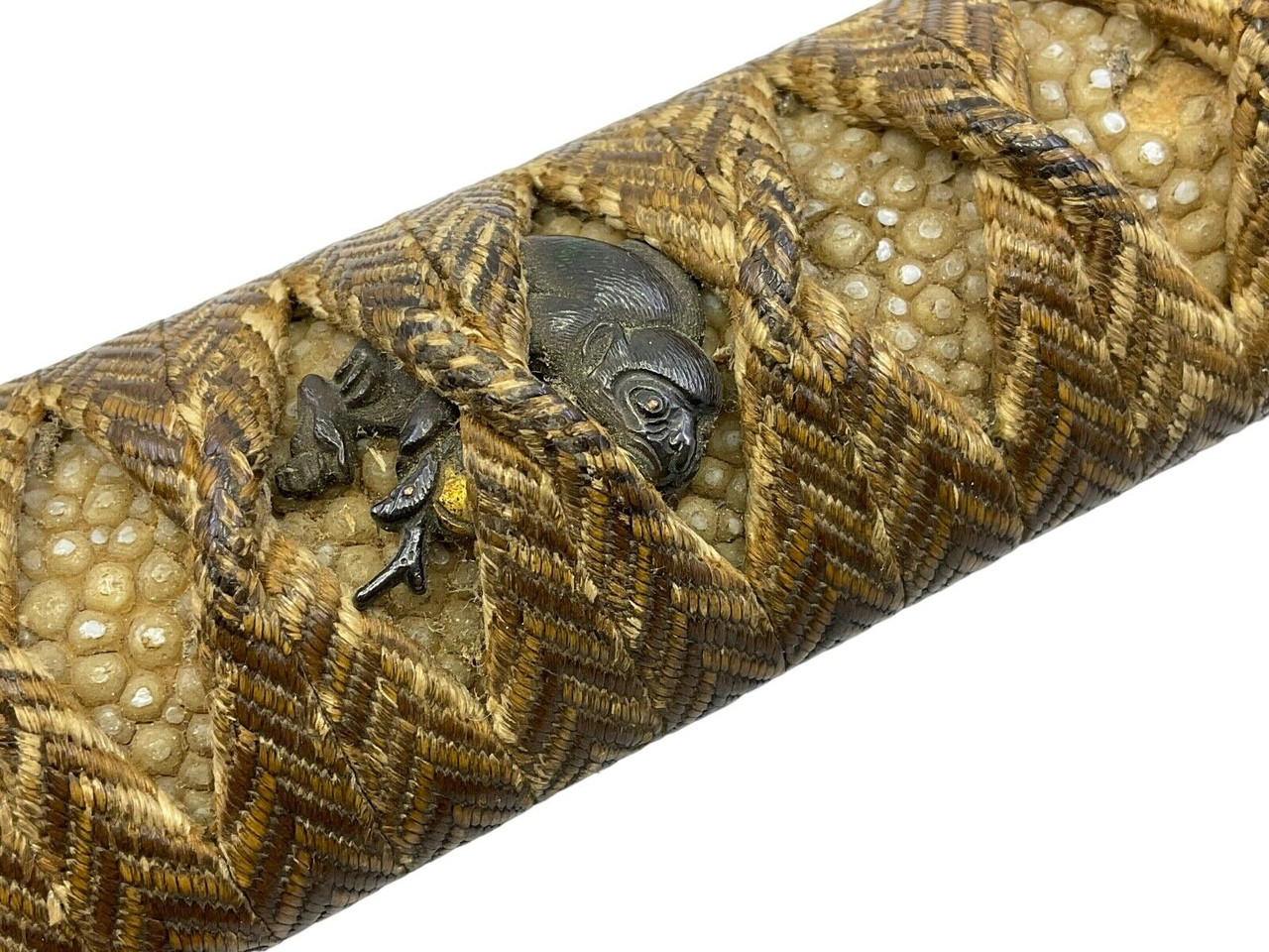 WW2 Imperial Japanese Sword Handle With Wrap & Minuki Length 6 Inches WW2 Imperial Japanese Sword Handle With Wrap & Minuki Length 6 Inches