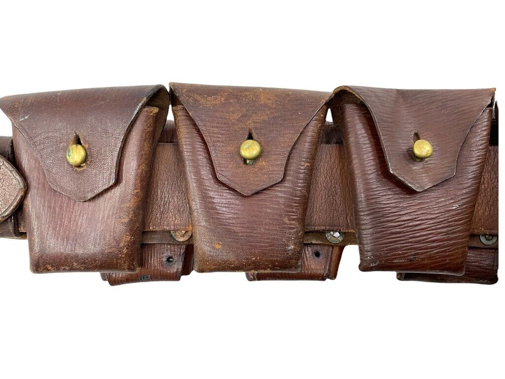 WW1 Canadian CEF 12 Pouch Ammo Bandoleer RCN Navy Pattern Calgary 1915 Date RARE WW1 Canadian CEF 12 Pouch Ammo Bandoleer RCN Navy Pattern Calgary 1915 Date RARE