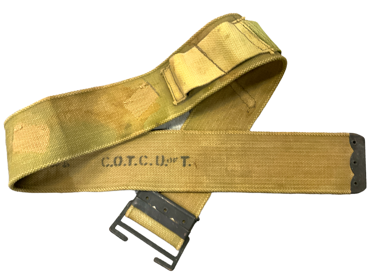 WW1 Canadian CEF COTC U Of T Marked 08 Pattern Web Belt With Modification WW1 Canadian CEF COTC U Of T Marked 08 Pattern Web Belt With Modification
