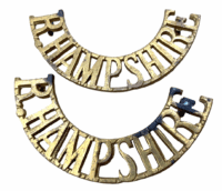 British Royal Hampshire Regiment Shoulder Title Pair