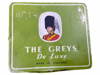 WW2 British Canadian THE GREYS Cigarette Tin EMPTY 3 x 3.5 x 0.5 Inches