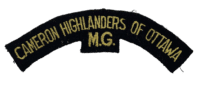 WW2 Canadian Cameron Highlanders Of Ottawa MG Cloth Shoulder Title Insignia