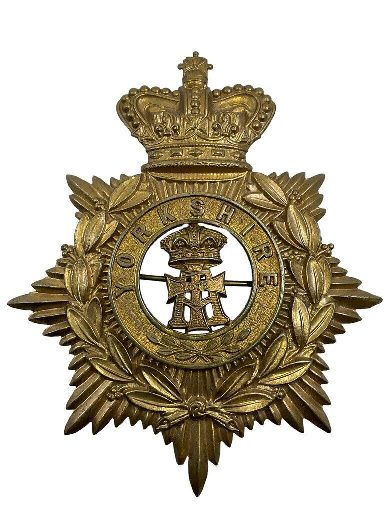 British Victorian Yorkshire Regiment Helmet Plate Badge British Victorian Yorkshire Regiment Helmet Plate Badge