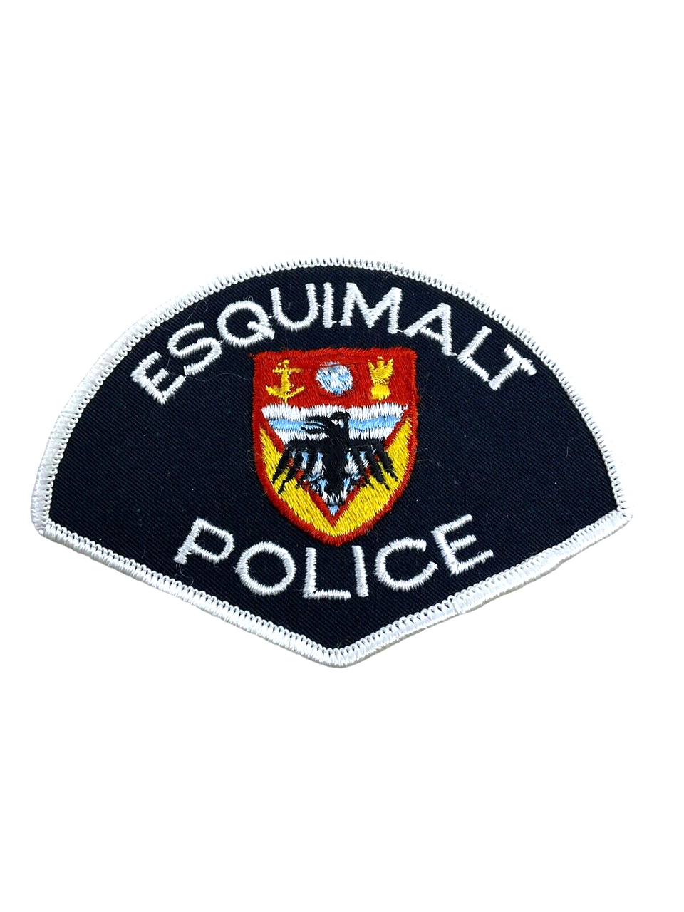 Canadian Esquimalt British Columbia White Edge Police Patch Canadian Esquimalt British Columbia White Edge Police Patch