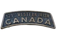 WW1 Canadian CEF 121st Western Irish Shoulder Title Insignia WW1 Canadian CEF 121st Western Irish Shoulder Title Insignia
