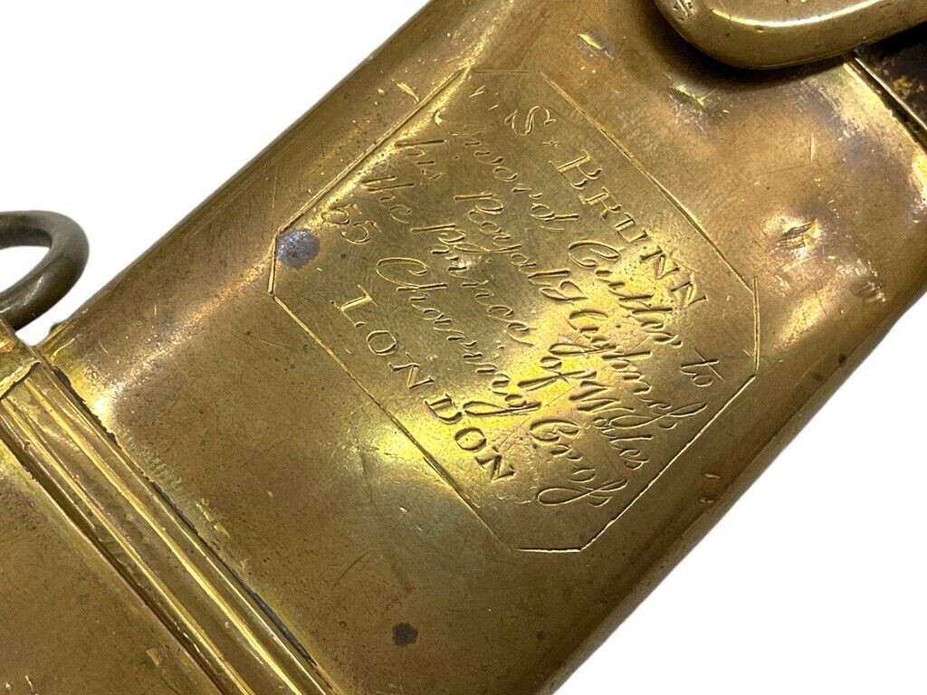 British 1803 Infantry Officers Sword Scabbard Maker S Brunn Blue and Gilt Blade British 1803 Infantry Officers Sword Scabbard Maker S Brunn Blue and Gilt Blade