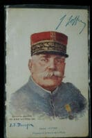 WW1 British Souvenir  paper Postcard, General JOFFRE.  .