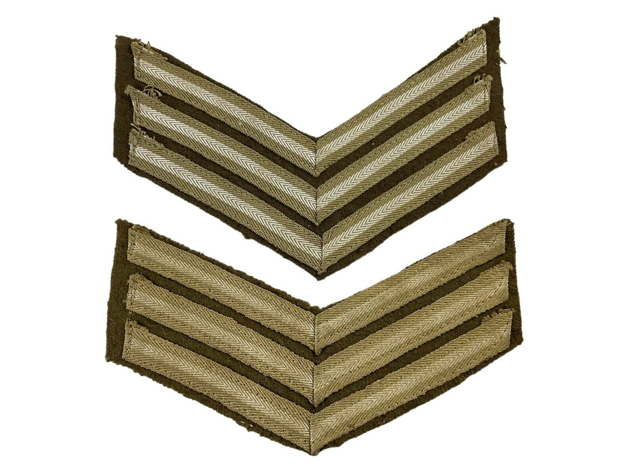 WW2 British Canadian Sergeant Rank Chevrons Pair WW2 British Canadian Sergeant Rank Chevrons Pair