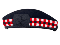 British Canadian Scottish Highland Red White Black Diced Glen Size 7 1/4 British Canadian Scottish Highland Red White Black Diced Glen Size 7 1/4