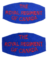 Canadian Royal Regiment Of Canada Shoulder Title Insignia Pair