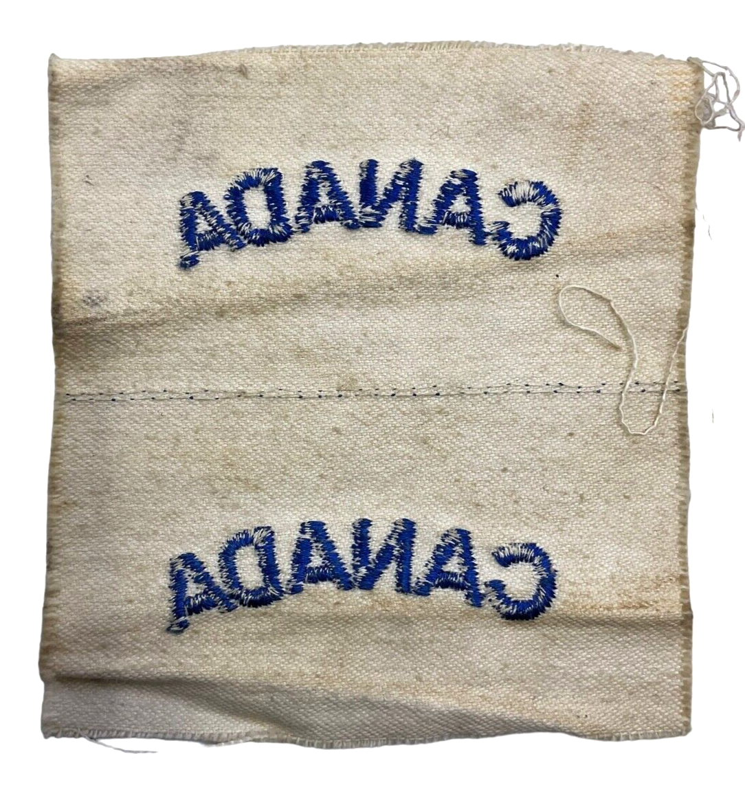 WW2 Royal Canadian Navy RCN CANADA Nationality Shoulder Insignia Pair WW2 Royal Canadian Navy RCN CANADA Nationality Shoulder Insignia Pair