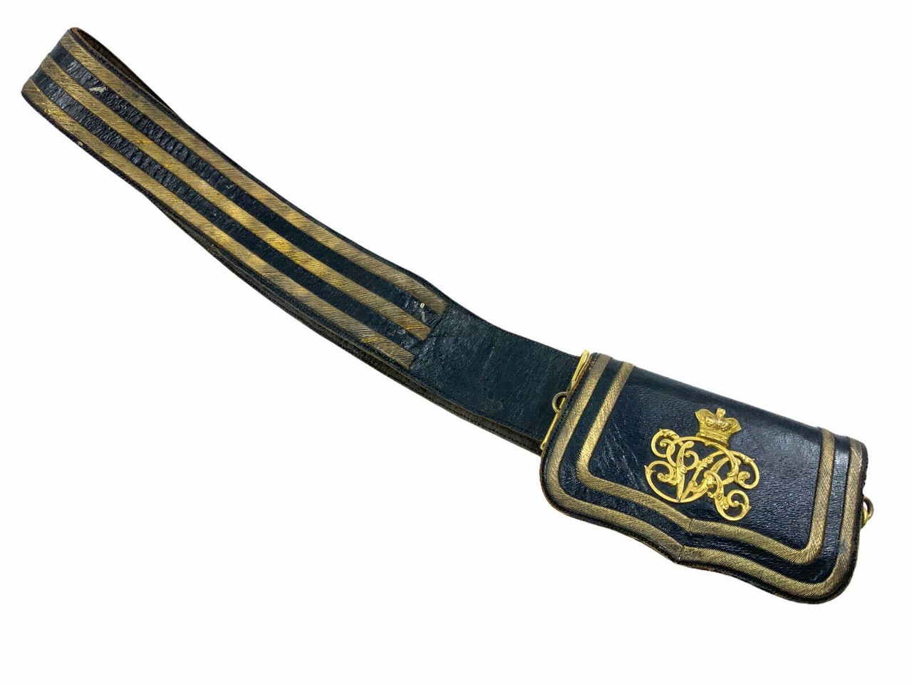 Victorian British Medical Corps Officers Leather Cross Belt & Pouch w/ Cypher Victorian British Medical Corps Officers Leather Cross Belt & Pouch w/ Cypher