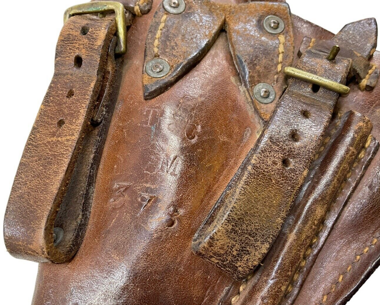 WW1 British 1914 Pattern Leather Open Top Holster TANK CORPS Regimental Marked WW1 British 1914 Pattern Leather Open Top Holster TANK CORPS Regimental Marked