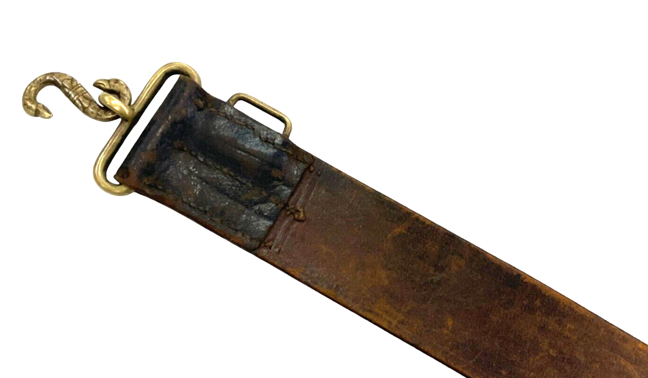 Canadian Militia 1880s Pattern Black Leather Rifles Snake Belt 33 Inches Canadian Militia 1880s Pattern Black Leather Rifles Snake Belt 33 Inches