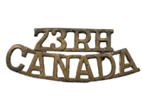 WW1 Canadian CEF 73rd Royal Highlanders Black Watch Brass Shoulder Title