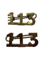 WW1 Canadian CEF 113th Battalion Shoulder Titles Insignia Pair