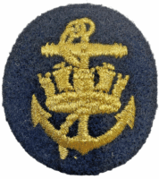 Canadian Forces RCN Navy Sea Service Gold On Black Patch Insignia