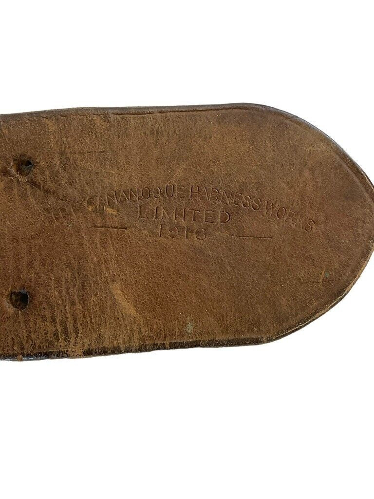 WW1 Canadian CEF 1916 Pattern Leather Belt Maker Marked Dated 1916 WW1 Canadian CEF 1916 Pattern Leather Belt Maker Marked Dated 1916
