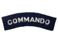 WW2 British Commando Black and White Shoulder Title Starch Back Single