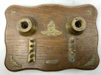 WW1 British Artillery Ypres Trench Art Inkwell Desk Set WW1 British Artillery Ypres Trench Art Inkwell Desk Set